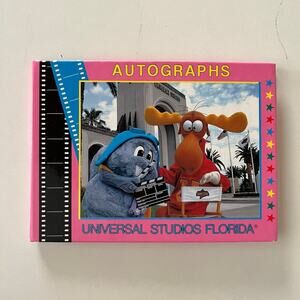 Vintage Universal Florida Studios Rocky Bullwinkle 1990s Autograph Book (0445)